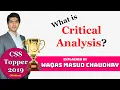 Critical Analysis Writing Waqas Masud Ch CSS Topper in Written Exams