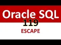 SQL for Beginners 119 Pattern Comparison ESCAPE Character