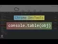 Chrome DevTools - console table API