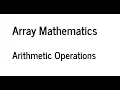 Arithmetic Operations Numpy Arithmetic Operations