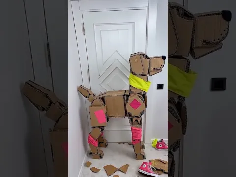 How to build a cardboard DOG? 📦💥 #diy #crafts