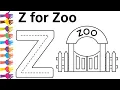 Z for Zoo Alphabet Coloring Pages for Kids Letter Z Tracing and Coloring Fun