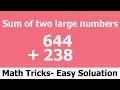 How to add two large number - math tricks Sum of two large numbers
