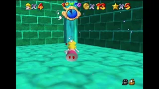 Princess Peach Swimming Underwater in Mario 64