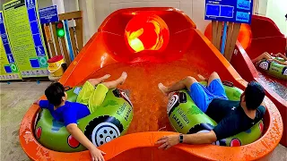 Laid-Back Water Slide Float at Kalahari Resort #poconos