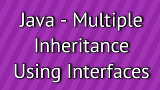 Java Multiple Inheritance Using Interface