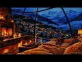 3 Hours Himalayan Rain & Cozy Fireplace 🌧️🔥 Everest Glass Dome | Deep Sleep Ambience 4K