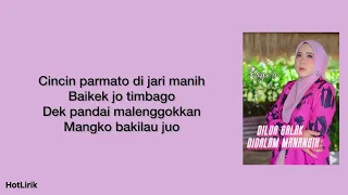 rayola dilua galak didalam manangih lirik lagu minang