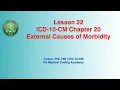 Lesson 22 ICD-10-CM Chapter 20 Explained External Causes of Morbidity V00 Y99