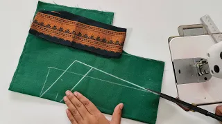 Designer patchwork blouse design | Cutting and stitching back neck design @RohiniFashion 