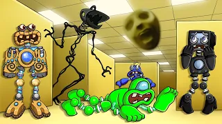 Rainbow Skibidi Wubbox in Roblox Backrooms | Funny and Scary Cartoon | Among Us Animations
