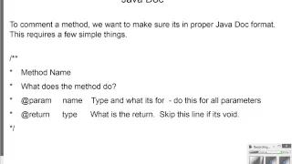 Method header and comment