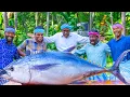 Lagu 200 Pounds BIG TUNA FISH | Tuna Fish Cutting and Cooking in Village | Tuna Fish Steak Recipe