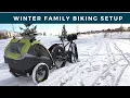 Winter Family Biking Setup with Fat Bike and Burley Trailer