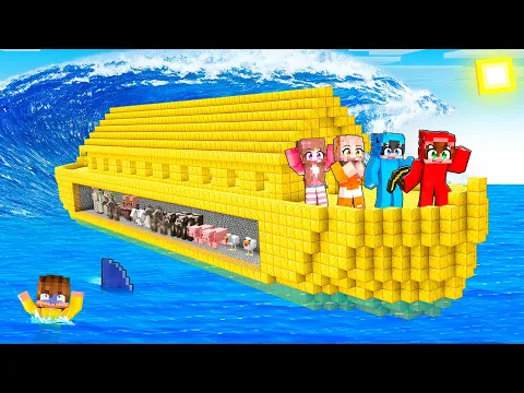 Video Thumbnail: Hice un BARCO GIGANTE para SALVAR A TODO EL MUNDO en Minecraft!