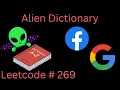 ALIEN DICTIONARY LEETCODE 269 PYTHON TOPOLOGICAL SORT DFS SOLUTION