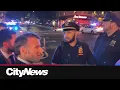 Trump s motorcade blocks Macron from crossing sidewalk Everything is frozen for you