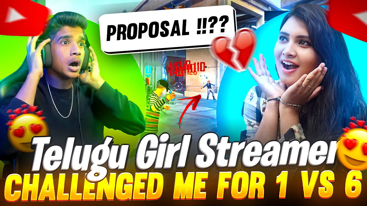 😍TELUGU CUTE💕 GIRL STREAMER |😨CHALLENGED 1 VS 6🔥| PROPOSAL🌹?? | FREE FIRE IN TELUGU #dfg #freefire