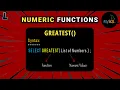 Numeric Functions in SQL GREATEST Function SQL Series