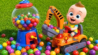 Chiya is Here with a Huge Toy Excavator & Gumball Machine! Educational Funny Show for Kids