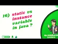 16 Static vs Instance variable Interview questions java Siddharth Lecture