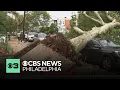 Strong storms knock down trees damage homes and cars in Philadelphia area