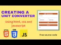 Unit Converter Simple Projects using html css and javascript