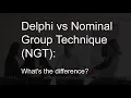 Delphi vs Nominal Group Technique NGT What s the difference