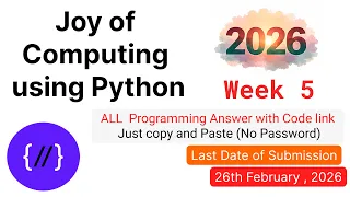 NPTEL Joy of Computing Using Python Week 5 All Programming Solutions Code Link 2026