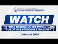 17 August 2026 Press Briefing on the Impeachment Trial of Vice President Sara Duterte