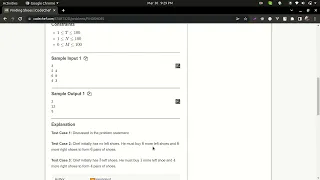 Finding Shoes Problem in Code Chef
