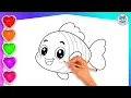 How to Draw Clownfish Coloring for Kids and Toddlers Fast Easy
