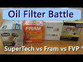 Oil Filter Battle - FVP vs Fram vs Supertech with Surprise Winner