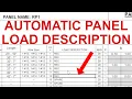 AUTOMATICALLY create Panel Schedule Load description - Revit Analytical Spaces
