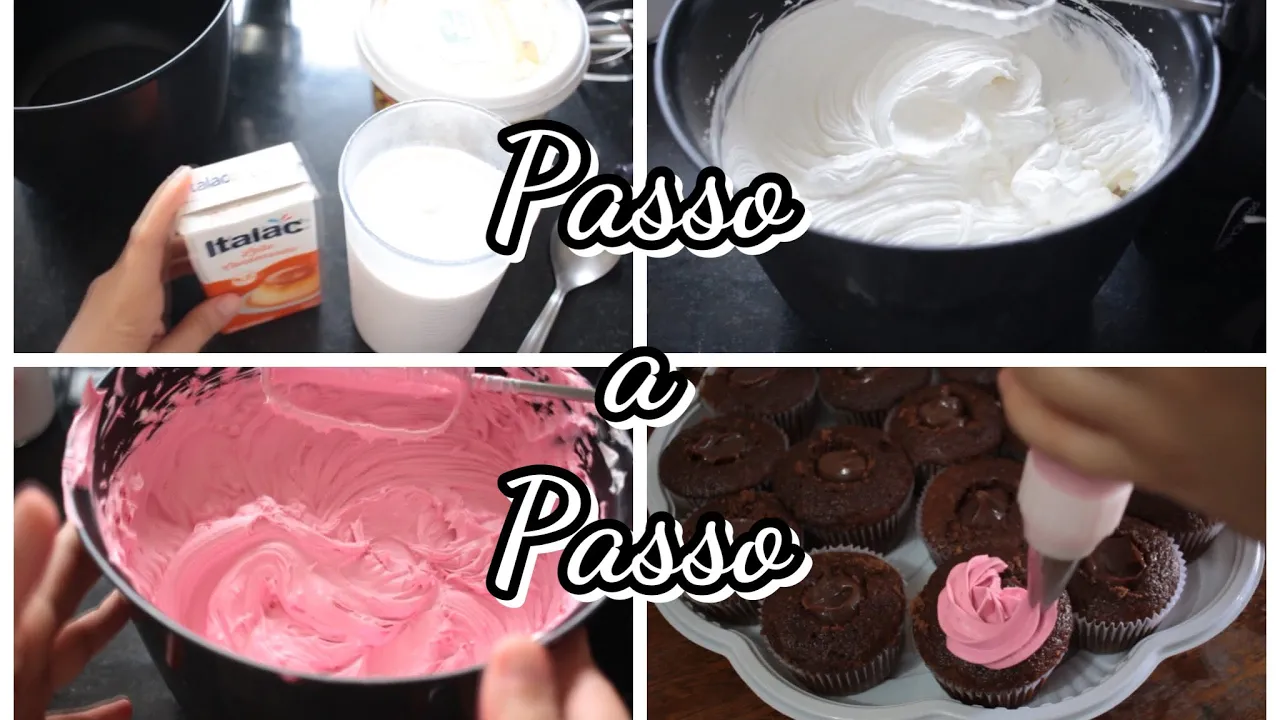 BUTTERCREAM COM APENAS 2 INGREDIENTES - é deliciosoooo!. 