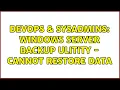 DevOps SysAdmins Windows server backup ulitity - cannot restore data