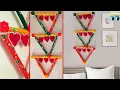Triangle Wall decoration Ideas Easy Paper Yarn Wall Decoration Ideas DIY Projects at Home