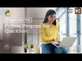 Python Interview Question Python Program for QuickSort Perfect eLearning
