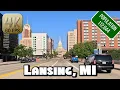 Driving Around Downtown Lansing Michigan in 4k