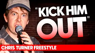 When the ENTIRE AUDIENCE hate a FOREIGN HECKLER... | Chris Turner Freestyle Rap