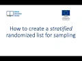 How to create a stratified randomized list for sampling