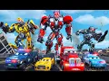 Download Lagu Transformers Epic Battle: OptimusPrime, Bumblebee, Cop Cars vs Evil Megatron Robot! Hero Cars Movie