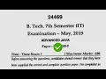 2019 Mdu BTech IT 7th Sem Advance Java Question Paper