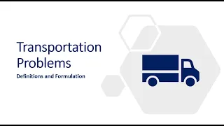 Introduction to transportation problems Formulation