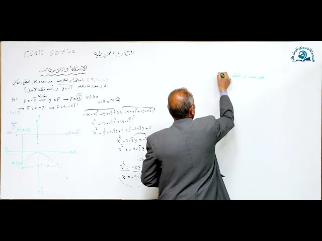 ⁣مادة الرياضيات للصف السادس الاعدادي : القطوع المخروطية  الامثلة وملاحظات الجزء الثاني