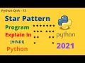 Star Pattern Print in Python Pattern Print in Python in Hindi QnA - 13 Coding with Pritam