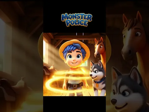 ¡La Policía de Monstruos en la Granja! #shorts Canciones Infantiles