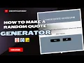 How To Make a Random Quote Generator App in JavaScript