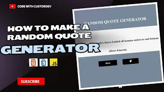 How To Make a Random Quote Generator App in JavaScript