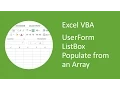Excel VBA UserForm Listbox Populate from an Array